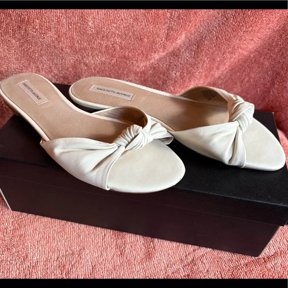 Saks Fifth Avenue - knotted leather flat sandal - Picture 4 of 5